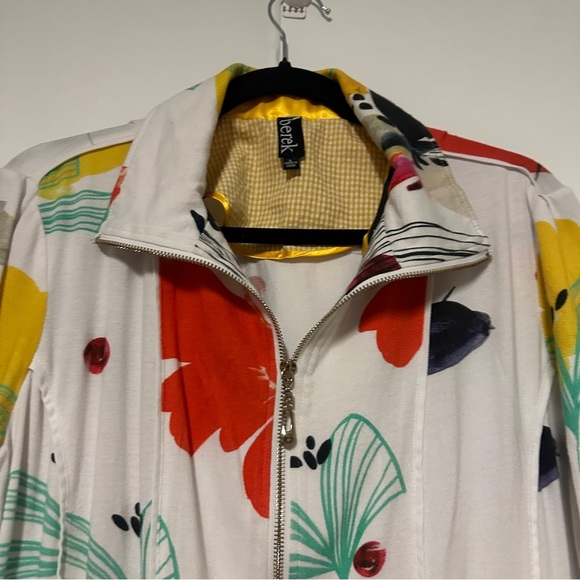 Berek Color of Sunshine Knit Double Zip Up Jacket Size Large - Picture 3 of 10